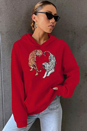 Unisex Tiger Baskılı Sweatshirt