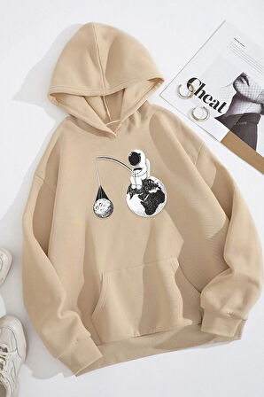 Uyguntarz Unisex Uzay Temalı Baskılı Sweatshirt