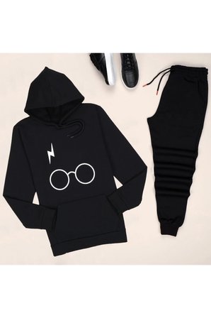 Siyah Potter Eşofman Takımı