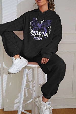Uyguntarz Unisex Butterfly  Baskılı Eşofman Takımı