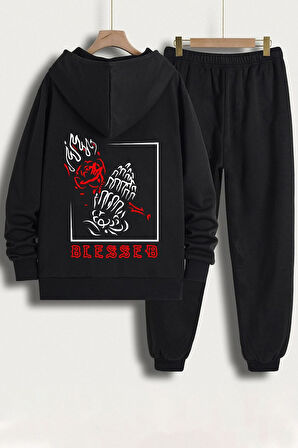Uyguntarz Unisex Blesseb Baskılı Eşofman Takımı