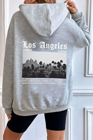Uyguntarz Unisex Los Angles  Baskılı Sweatshirt