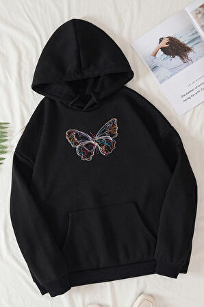 Uyguntarz Unisex Butterfly Baskılı Sweatshirt