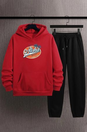Unisex Aloha Baskılı Eşofman Takımı