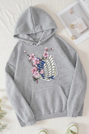 Unisex Flowers Baskılı Sweatshirt