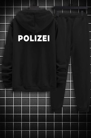 Unisex Polizei Sırt Baskılı Eşofman Takımı