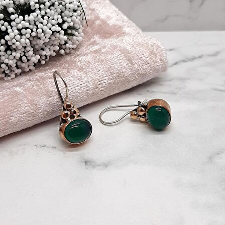 Gümüş Otantik Akik Küpe