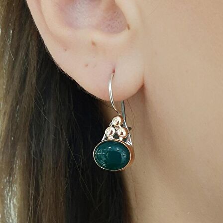 Gümüş Otantik Akik Küpe