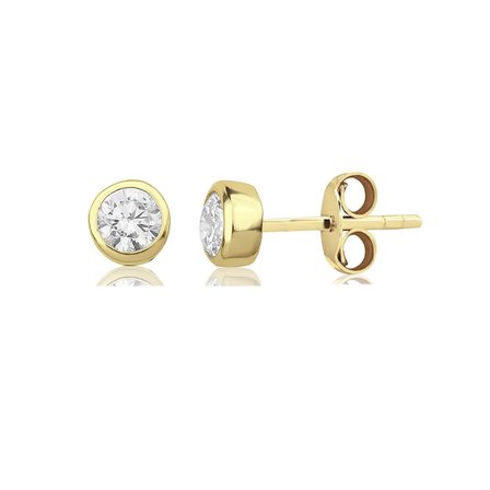 Taşlı Küpe Altın Gold Renk