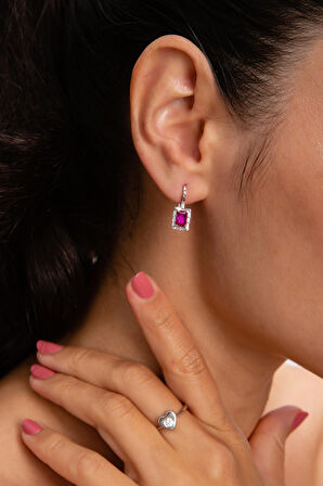 Mor Taş Osmanlı Küpe