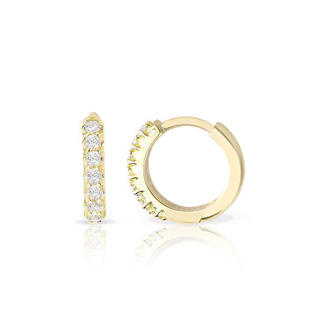 Yarım Tur Halka Altın Küpe