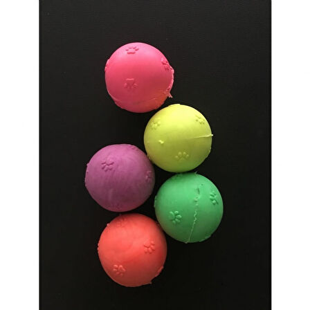 Kardelen Termoplastik Pati Desenli Köpek Oyun Topu M 5.5 CM Çok Renkli