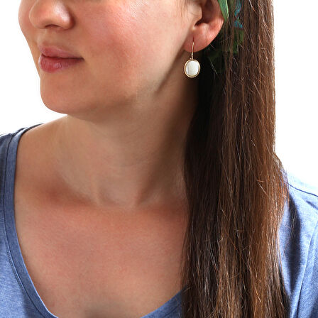 Ay Taşı Nostalji Altın Küpe (KP0026)