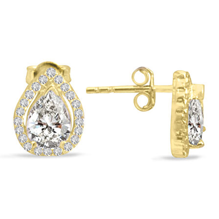 Altın Damla Taşlı Günlük Küpe (KP0063)