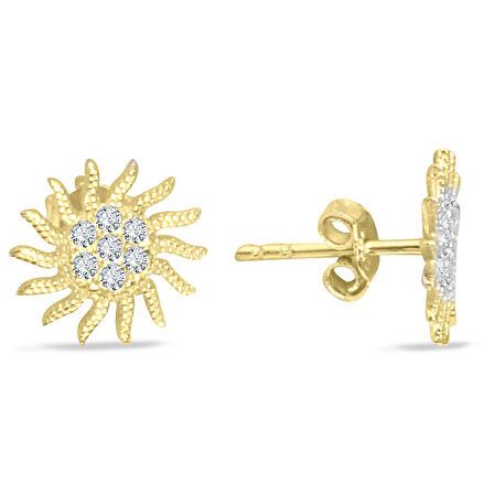 Altın Vidalı Güneş Küpe (KP0067)