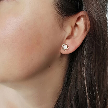 Altın Vidalı Güneş Küpe (KP0067)