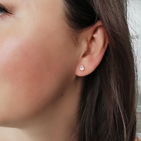 Altın Su Damlası Minimal Küpe (KP0072)