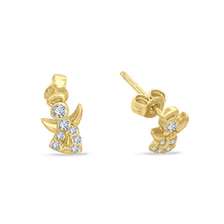 1 Cm Minimal Altın Melek Küpe (KP0090)