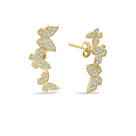 Kelebekli Altın Kıkırdak Küpe (KP0093)