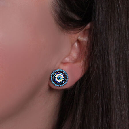 Altın Nazar Boncuklu Küpe (KP0105)