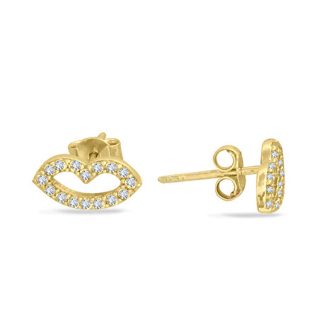 14 Ayar Dudak Figürlü Küpe (KP0106)