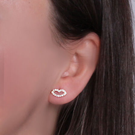 14 Ayar Dudak Figürlü Küpe (KP0106)