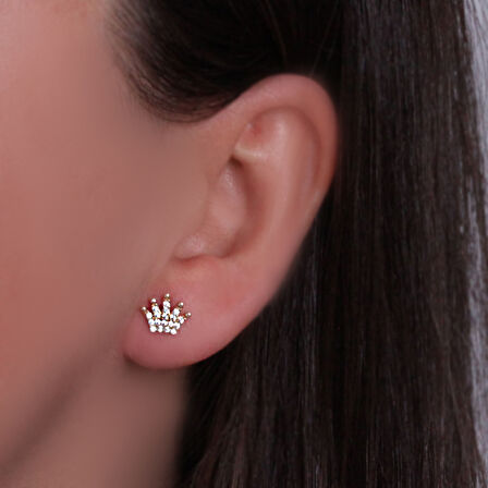Mini Altın Taç Küpe (KP0107)