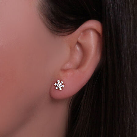 Mini Altın Kar Tanesi Küpe (KP0108)