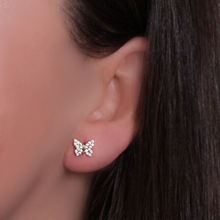 Mini Altın Kelebek Küpe (KP0109)