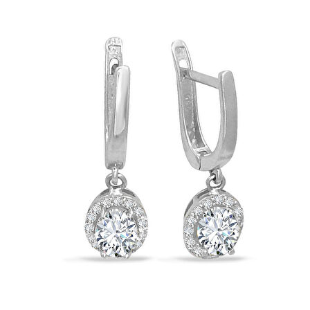 Oval Sallantılı Altın Küpe (KP0114)