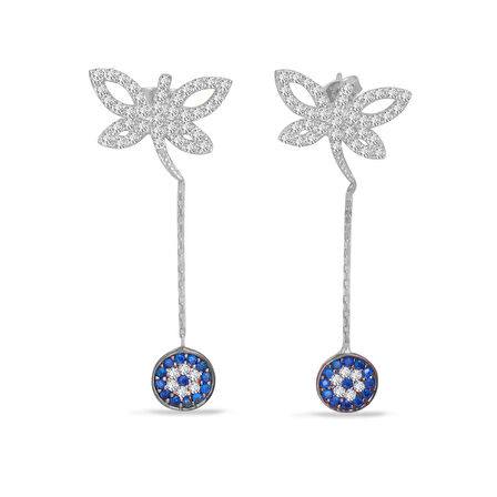 Altın Yusufçuk Figürlü Ziincirli Küpe (KP0116)