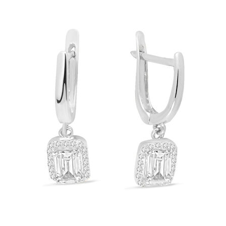 Baget Taşlı Altın Küpe (KP0127)