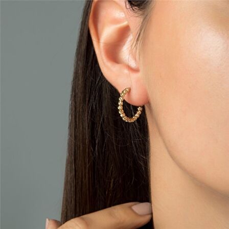 İtalyan Küpe Rose Altın Dorika Toplu