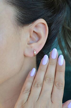 Tektaşlı Halka Helix Piercing Kıkırdak Lob Küpesi 8 mm