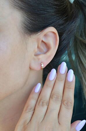 Tektaşlı Halka Helix Piercing Kıkırdak Lob Küpesi 8 mm