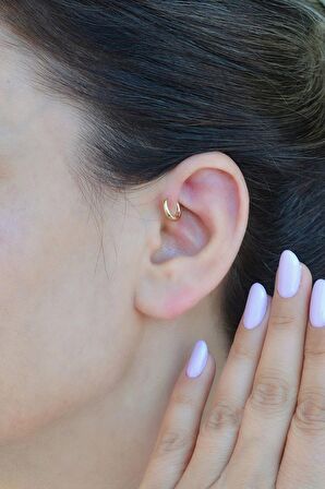 Gold 6 mm Mini Halka Piercing Forward Helix Tragus Piercing Daith Helix