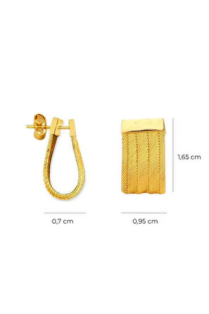 14 Ayar Altın 5 Sıra Trabzon Hasır Küpe