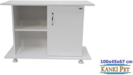 Kanki Pet 100 cm MDF Akvaryum KP1045 Beyaz Sehpa 100 x 45 x 67 cm Akvaryum Beyaz sehpa