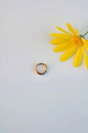 Mavi Mineli Halka Helix Piercing Kıkırdak Küpesi