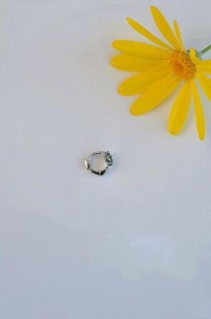 6 mm Mini Halka Yeşil Çiçekli Piercing Forward Helix Tragus Helix Kıkırdak