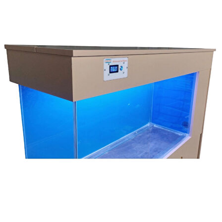 135 Cm Yandan sumplı Cappuccino MDF Mobilyalı Akvaryum kumandalı Led Aydınlatmalı