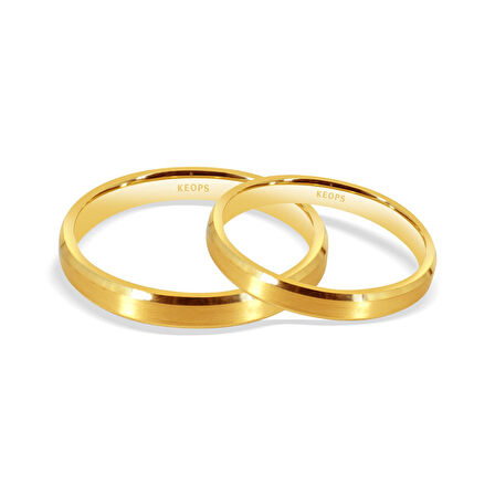 Lazer Kesim Vintage Altın Alyans Modeli Erkek