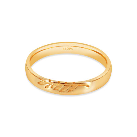 Zeytin Dalı Vintage Altın Alyans Kadın Modeli