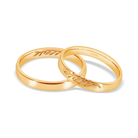 Zeytin Dalı Vintage Altın Alyans Kadın Modeli