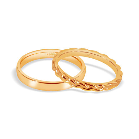 Sevgi Bağı Vintage Altın Alyans Erkek Modeli