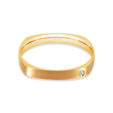 Afra Kare Vintage Altın Alyans Kadın Modeli