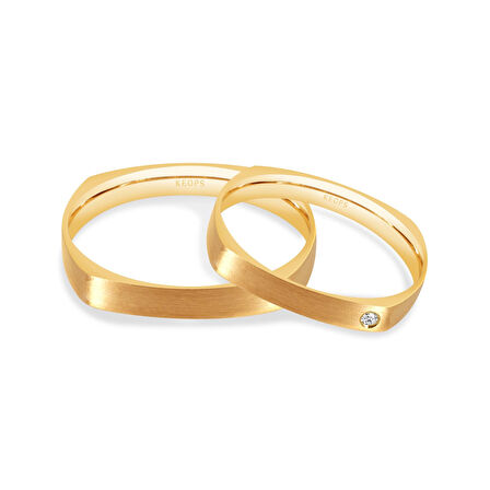 Afra Kare Vintage Altın Alyans Kadın Modeli