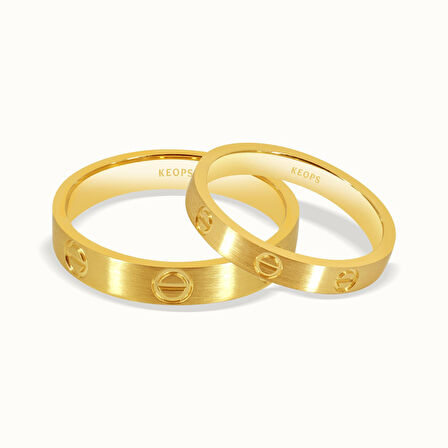 Vidalı Vintage Altın Alyans Erkek Modeli