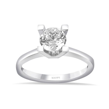 F Renk 0.90 Karat Pırlanta Tektaş Yüzük - HRD Sertifikalı 
