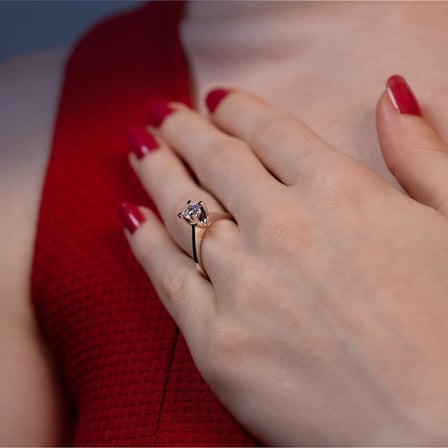 F Renk 0.50 Karat Pırlanta Tektaş Yüzük - HRD Sertifikalı